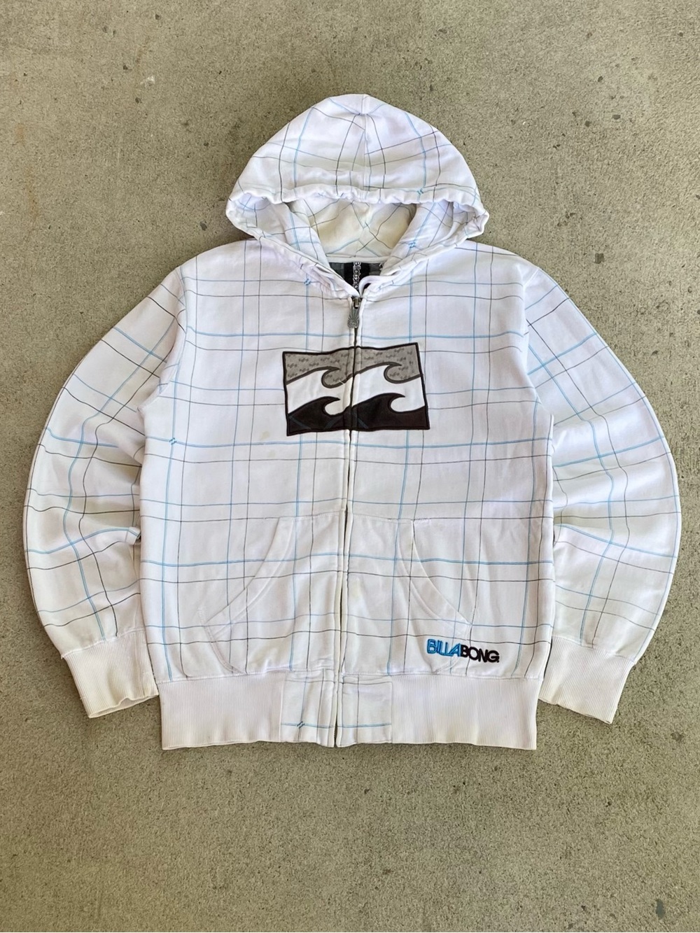 Y2k Billabong Surf Plaid Zip-Up Hoodie